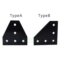 3D프린터부품 1pcs T 슬롯/L 모양 블랙/실버 접합 플레이트 v-슬롯 알루미늄 프로파일 3D 프린터 CNC 기계, 01 type A_02 은