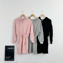 오팔센치 (귀여움 끝판왕/점프 후드원피스) 맨투맨 쭈리 면 후드 점프수트 원피스