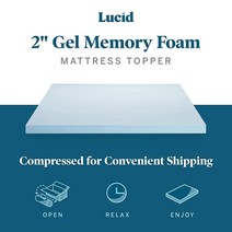 LUCID 젤 주입 메모리폼 통기성 매트리스 토퍼 5.1cm 트윈