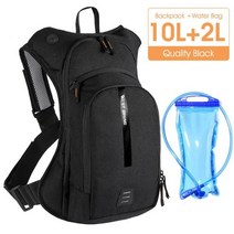 자전거 10L 사이클링 수화 배낭 인체 공학적 조절 MTB 자전거 가방 등산 하이킹 등산 스포츠 배낭, 블랙 하이드레이션 세트