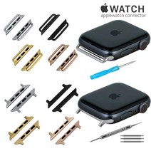 애플워치 호환 스트랩 커넥터 SE 6 5 4 3 밴드 어댑터 1쌍 38/40/42/44mm 실버 블랙 골드 로즈, A타입)나사형식, 03)골드38/40-20mm