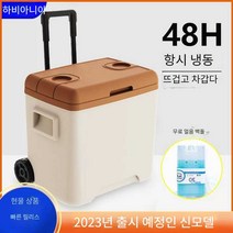 아이스박스 쿨러박스 차박 보냉가방 여행 야외 보냉백 대용량 캠핑 미니, 45리터 다크블루 푸쉬형 냉장실(바퀴 포함) 48시간