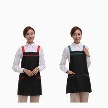 요들 헬로우1 끈 미용앞치마, 그린