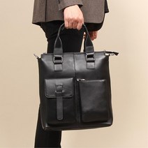 외부포켓 30대남성 출퇴근용 소가죽 서류가방 데일리 정장룩 취업 아빠 공무원 남친