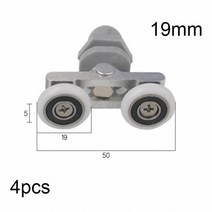 4pcs 단일 샤워 도어 롤러 19/23/25/27mm 도르래 욕실 슬라이딩 유리 휠 나일론 구리, 01 19mm