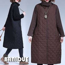 [바니드] 여성 롱티 목폴라 누빔원피스 캐주얼 터틀넥 패딩원피스 -1367