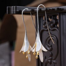REETI-925 스털링 실버 꽃 긴 귀걸이 여성 레이디 알레르기 방지 925 패션 쥬얼리