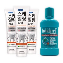 이밸런스 스케일링 천연치약+헬리덴티 프로폴리스 가글 세트, 치약 3개+가글1개