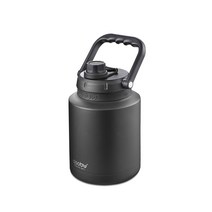 아소부 스테인레스 보온보냉 캠핑 휴대용 미니 워터저그 1L, 블랙