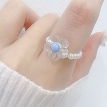 포인바이수 플라워 데이지 비즈반지 여름코디 강추