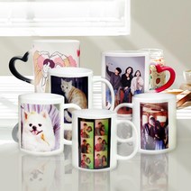 주문제작 반려동물 우정 커플 돌잔치 답례품 소량제작 포토머그컵, 11온스, 스퀘어형