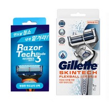 질레트 면도기 2UP(면도날2입)+레이저테크(면도날클리너), 1개