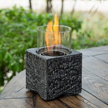 알콜 에탄올 불멍 난로 대형난로 캠핑 가정용 유리실내 럭셔리 바이오 인테리어 램프, 블랙