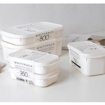 화이트 심플냉장고용기 반찬소분 4set 김밥재료보관, 1600ml