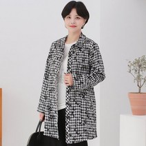 엄마옷 백합사 체크 꽃 비조 롱 셔츠 자켓 [ST20411] 간절기 여성용 중년여성의류 미시 미시옷 5060대 빅사이즈