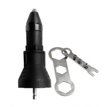 리벳 건 전기 2.4mm-4.8mm 너트 드릴 어댑터 무선 도구 삽입 너트 풀 도구, 플라스틱 블랙