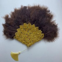 큰 크기 디자인 아프리카 오렌지 깃털 팬 숙 녀 웨딩 신부 더블 사이드 나이지리아 꽃 Handfan 너슬 부채, [01] 35cmx45cm, double side 29