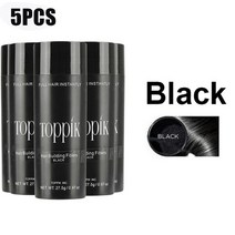 흑채 탈모 헤어라인 정수리 새치커버 2/4/5 피스 Toppik 헤어 섬유 블랙 케라틴 두꺼운 스프레이 모발 성장 파우더 가발 재성장 여성 남성 빌딩, [01] 5pcs Black