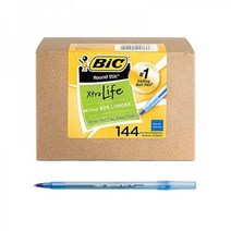 BIC 라운드 스틱 엑스트라 라이프 볼펜 미디엄 포인트1mm 블루 144개, 6_White | Case