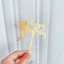 [라임] 요정 꽃 아크릴 케이크 토퍼 마카롱 컬러 스틱 아이 생일 파티 장식 베이비 샤워, [12] 3