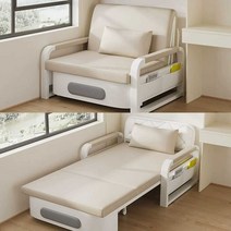 싱글 소파베드 1인용 접이식 패브릭 침대 매트리스, (0.82x1.9m)라텍스 + 그레이