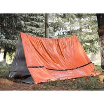 Licpper 야외 캠핑 1인용 보온 비상 텐트 1P 오렌지색, 240cm*150cm