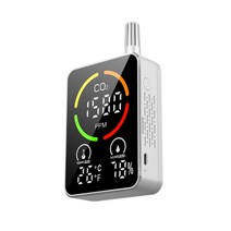 이산화탄소 CO2 검출기 모니터 미터 테스터 센서 온도 습도 실내 NDIR 공기 품질 IAQ 휴대용, 하얀색