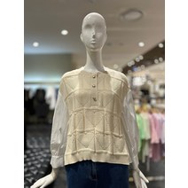 오즈세컨 텍스처 블록 셔링 블라우스 O22C7WTO102W(1953561)