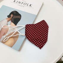 oeoi (필터교체형) 겨울용 핸드메이드 숨쉬기편한 여름 린넨 도트 패턴 마스크 개별 포장