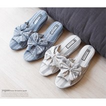 굽있는 리본 키높이 실내화 3.5cm 가벼운슬리퍼, 네이비