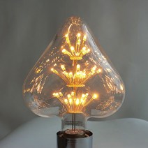별 하트 다이아 물병 LED 에디슨 전구 디자인 볼구 인테리어 은하수 눈꽃 램프, 8.하트