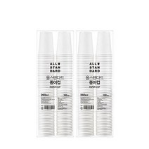예쁜 집들이 선물 ALL STANDARD 고평량 종이컵 260ml 100개 테이크아웃컵 x 2, ALL STANDARD 고평량 종이컵 2