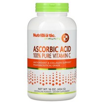 뉴트리바이오틱 력 아스코르브산 100% 순수 비타민C 16 oz(454 g)옵션확인필수, 8 온스