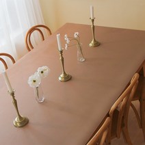 까사재클린 가죽 방수 식탁보, 80 x 40 cm, 베이지 + 그레이