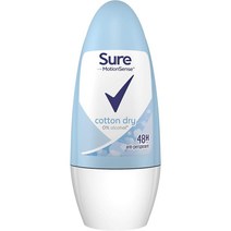 [영국] Sure 코튼 드라이 안티퍼스피런트 데오드란트 롤온 50ml 50ml 1개, 2개
