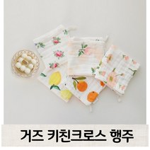 키친 패턴 6겹 거즈 키친크로스 행주 테이블매트 제로 웨이스트 주방타올 손수건, 피치, 1개