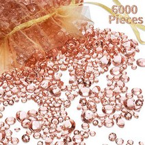 6000 Pieces Rose Gold Acrylic Diamonds Clear Table Scatter Crystals for Vase Filler Christmas Weddin, 1