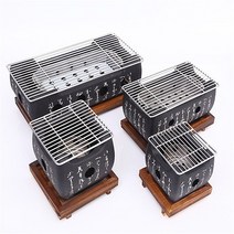 개인용 미니 화로대세트 일본식 미니화로 가정용 바베큐그릴 석쇠그릴 불판, 대