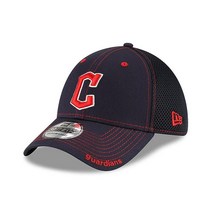New Era MLB 네오 팀 컬러 39Thirty 스트레치 플렉스 핏 모자 캡 York Yankees, Small-Medium, 클리블랜드 가디언즈