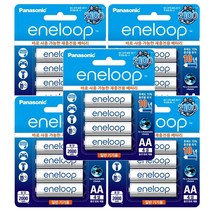 파나소닉 에네루프 충전지 충전 배터리 AA 2000mAh 충전용 건전지, 4개입, 5개