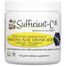 Sufficient C High Dosed Immune Ade Drink Mix Lemon Peach 4 000 mg 125 g옵션확인필수, 250 g
