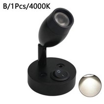 카라반트레일러 DC12V 3W 3000K 따뜻한 흰색 LED 자리 독서 빛 RV 침대 옆 보트 램프 벽 캠프 트레일러 홈 캐러밴 조명 인테리어 167170, Black 4000k, 09 4000k Black
