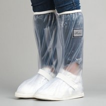 라슈에뜨 완벽 방수 신발커버 레인부츠 슈즈 양말 투명지퍼 미끄럼방지 신발 위에 신는 장화, L, 블랙, 1개