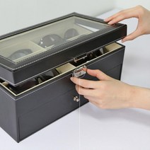 12칸 2단 서랍형 선글라스 안경 가죽보관함 정리함 드레스룸 품격있는 옷방