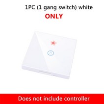 Tiktango-터치 스위치 EU 표준 화이트 크리스탈 유리 패널 터치 Ac220v 1 세트 웨이 벽 조명 스크, 03 1 gang Switch White