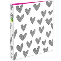 Avery + Amy Tangerine Designer Collection Binder 1” Round Rings 175-Sheet Capacity Hatchmark Hear, 1 Binder, Hatchmark Hearts