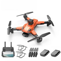 신형 P11 접이식 드론 항공 촬영 레이저 피장 고화질 광류 카메라 원격 조종 비행기, 오렌지, 라지