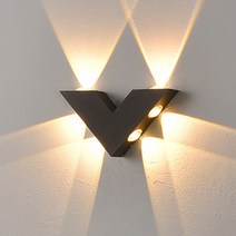 야외 벽등 Thrisdar 6W V 모양 방수 Led 벽 램프 야외 베란다 벽 조명 가든 빌라 발코니 복도 통로 계단 장, 0 White 6000K