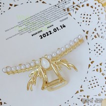 방울이공방 : 사슴 뿔 진주 올림머리 집게핀