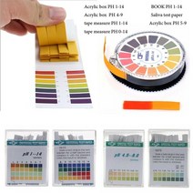 수분측정기 농도측정기 100pcs 스트립 ph 테스트 스트립 ph 측정기 ph 컨트롤러 1-14st 표시기 리트머스 테스터 종이 오염 키트 타액 테스트 도구 스트립, 아크릴 상자 ph 1-14